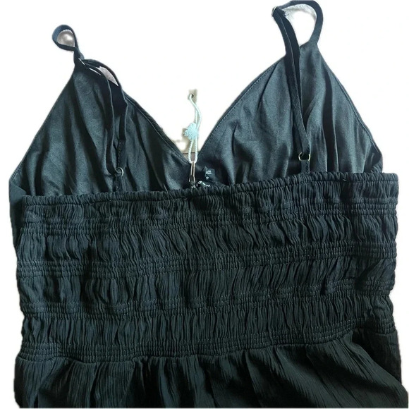 Blu Pepper Small Black V-Neck Spaghetti Strap Tiered Maxi Dress NWOT - Picture 6 of 12